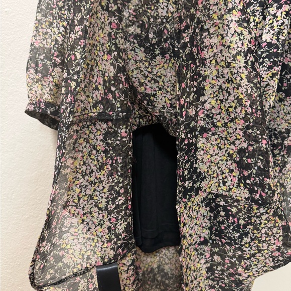 H&M Black Floral Long Sleeve Midi Dress with Pink Accents - Picture 8 of 12